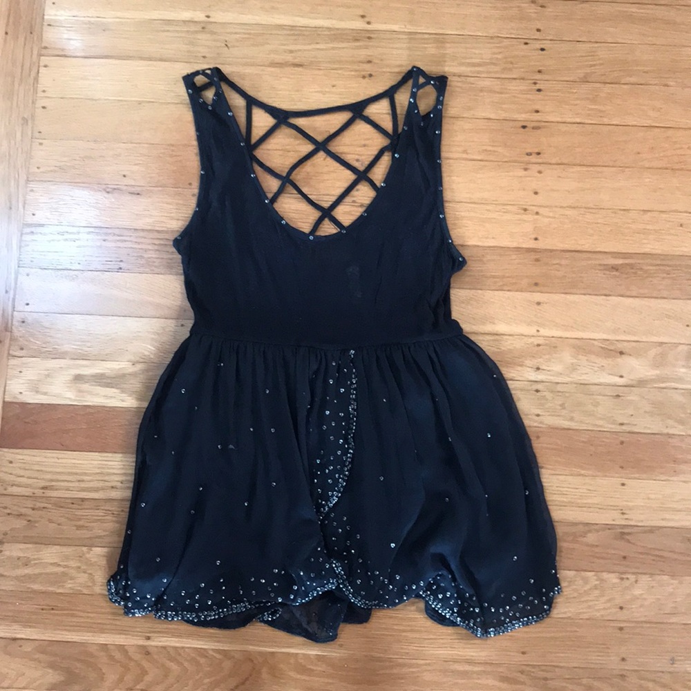 Criss-cross back, Free people sequin top